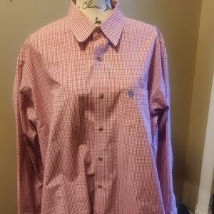 Classic Red Checkered Men's Dress Shirt